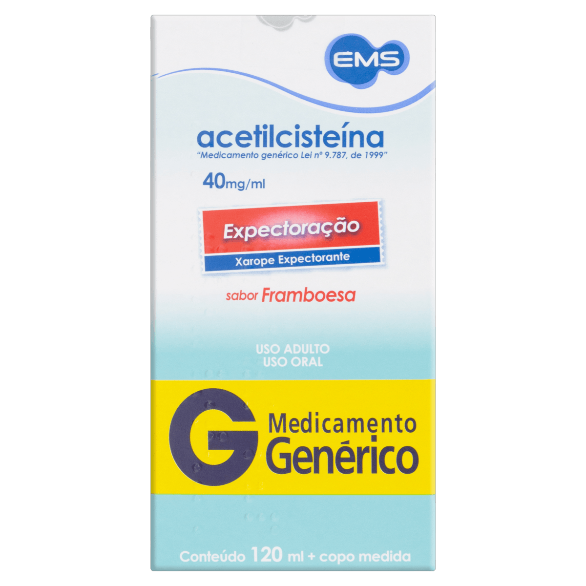 Acetilcisteína Xarope Adulto 40Mg - Ems- 120Ml