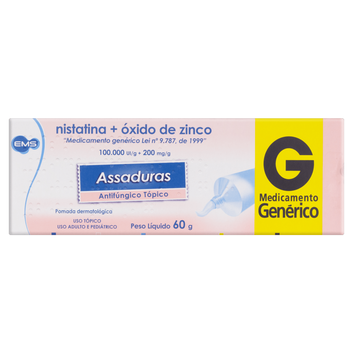 Nistatina + Óxido De Zinco - Pomada Para Assaduras - Ems - 60G