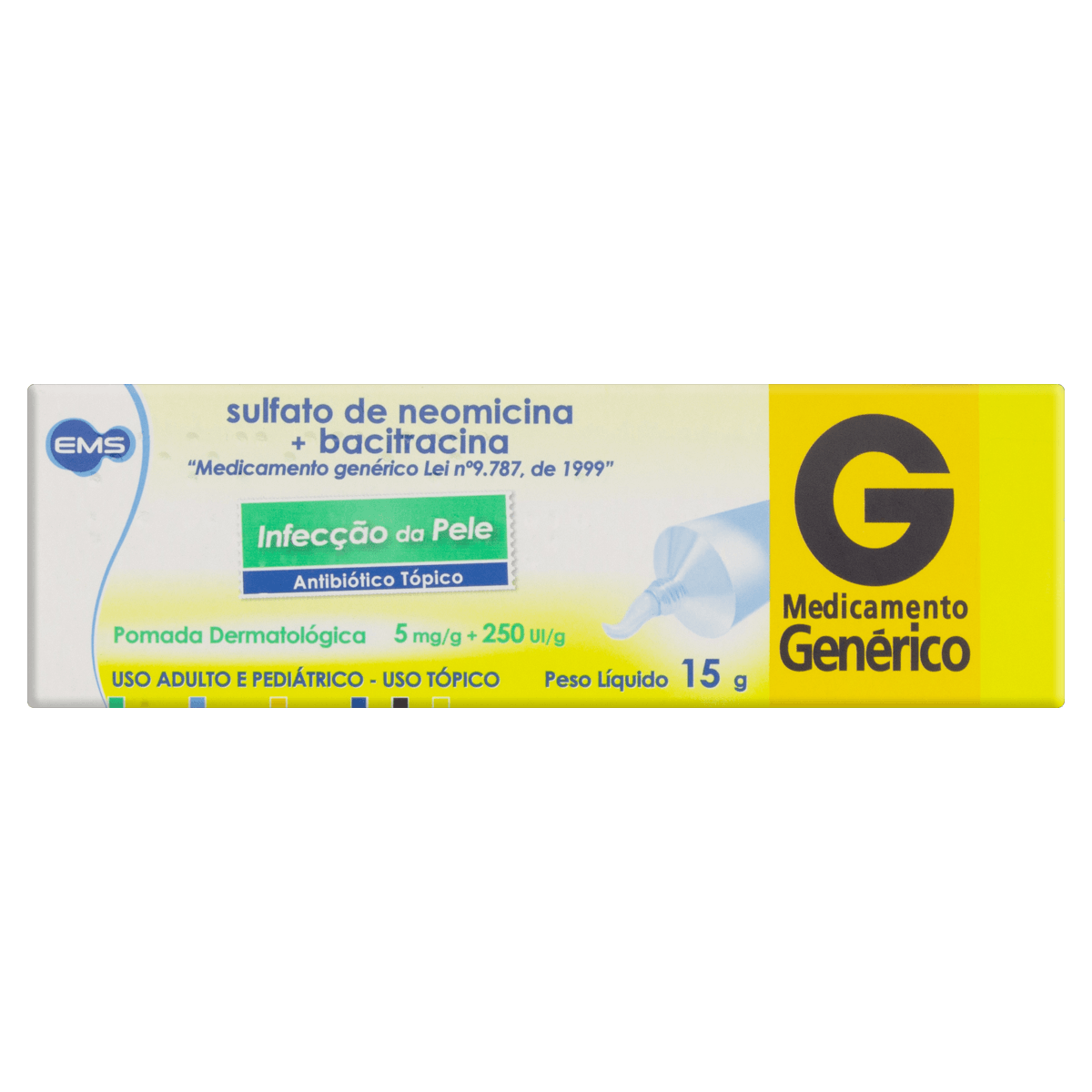 Neomicina + Bacitracina Pomada Dermatológica 15G - Ems