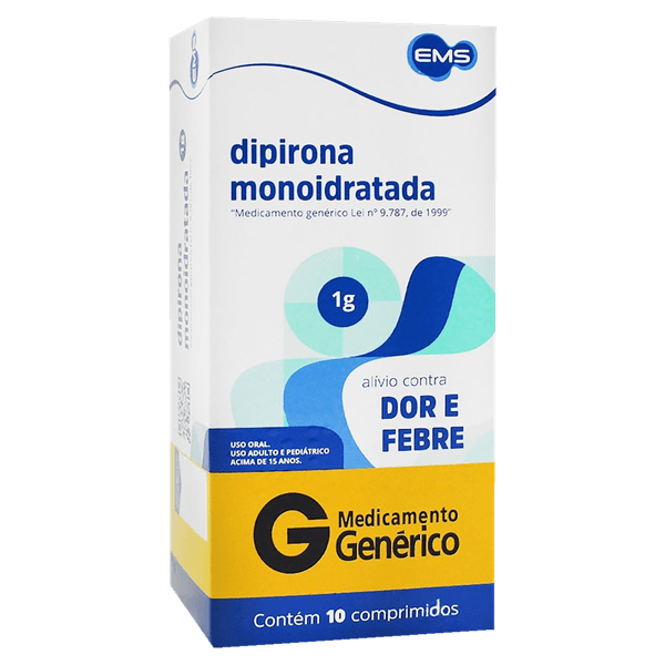 Dipirona Sódica 1g 10 Comprimidos - EMS
