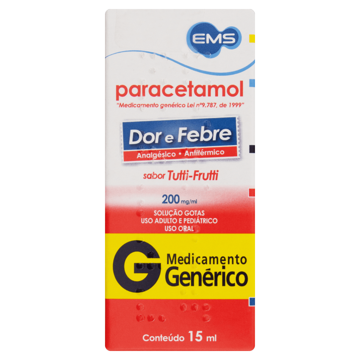 Paracetamol 200Mg Sabor Tutti Frutti Frutti Sl Or 15Ml - Genérico - Ems