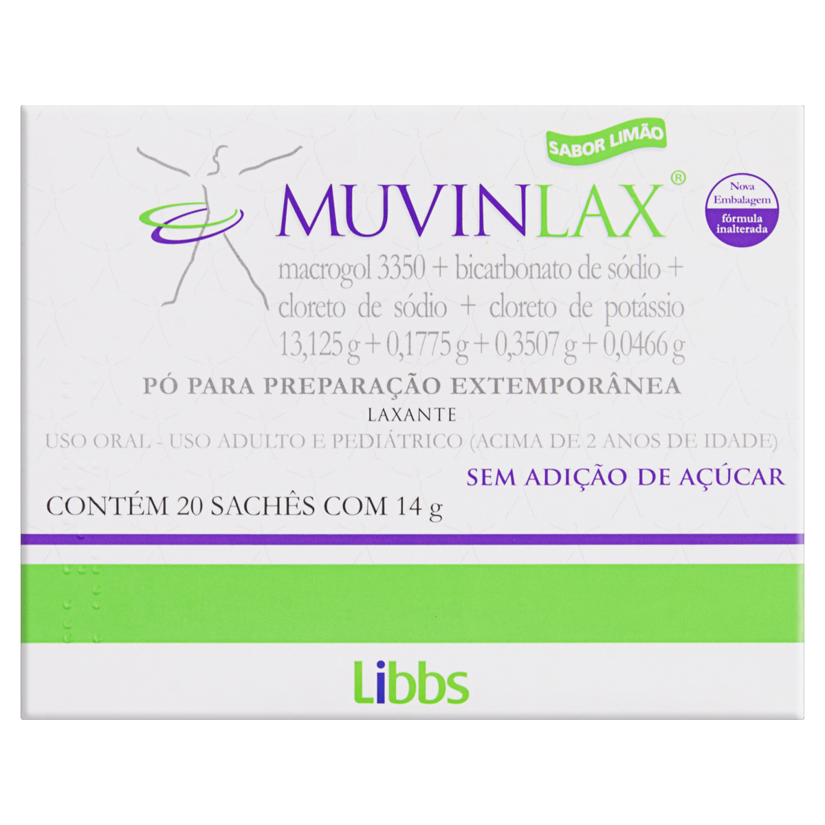 Muvinlax Pó 14G Limão - 20 Sachês