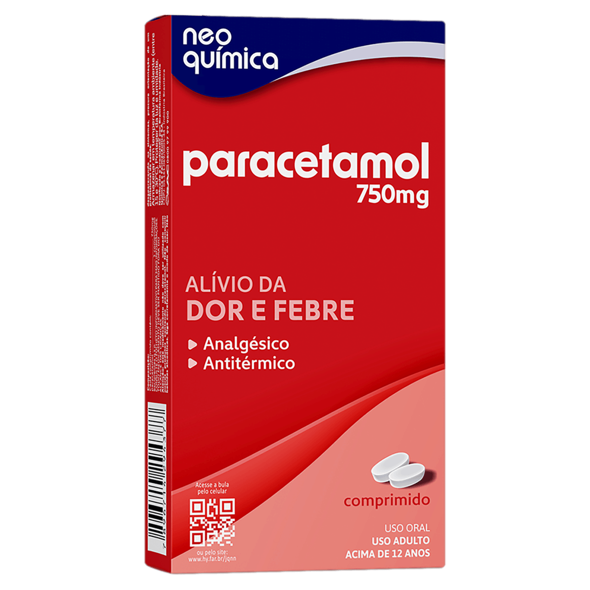 Paracetamol 750Mg 20 Comprimidos - Neo Química