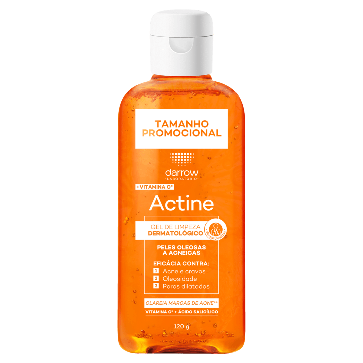 Gel de Limpeza Facial Actine Vitamina C e Ácido Salicílico 120g para Pele Oleosa
