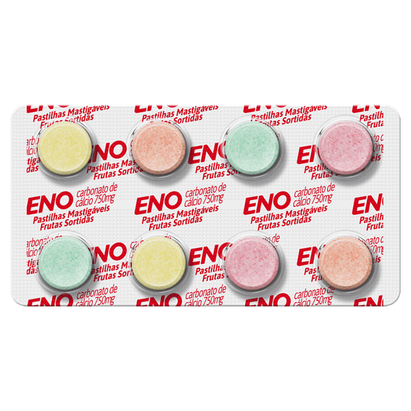 Eno 750mg Frutas Sortidas 8 Pastilhas Mastigáveis - Haleon