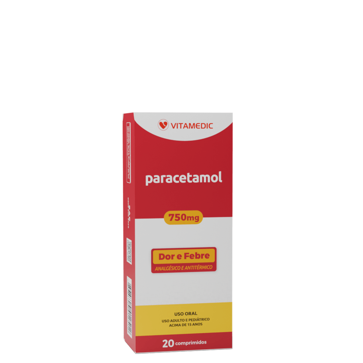 Paracetamol 750Mg 20 Comprimidos - Vitamedic