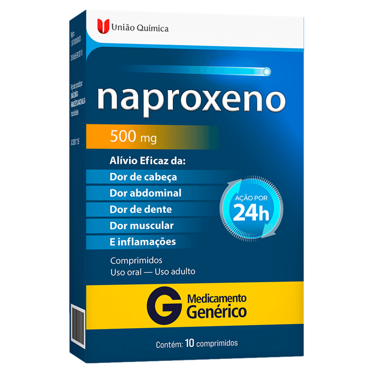 Naproxeno 500Mg 10 Comprimidos - União Química