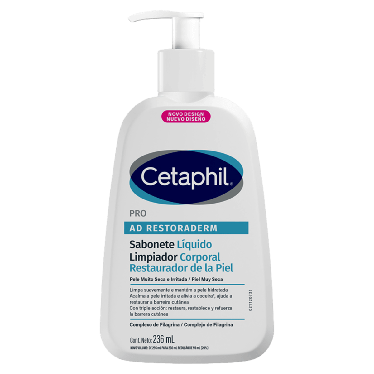 Cetaphil Sabonete Líquido Pro AD Restoraderm 236ml Sem Perfume para Pele Seca e Sensível