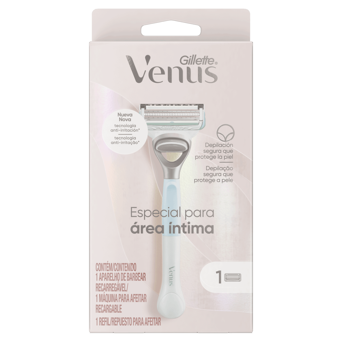 Aparelho Recarregável e Carga para Depilar Área Íntima Gillette Venus