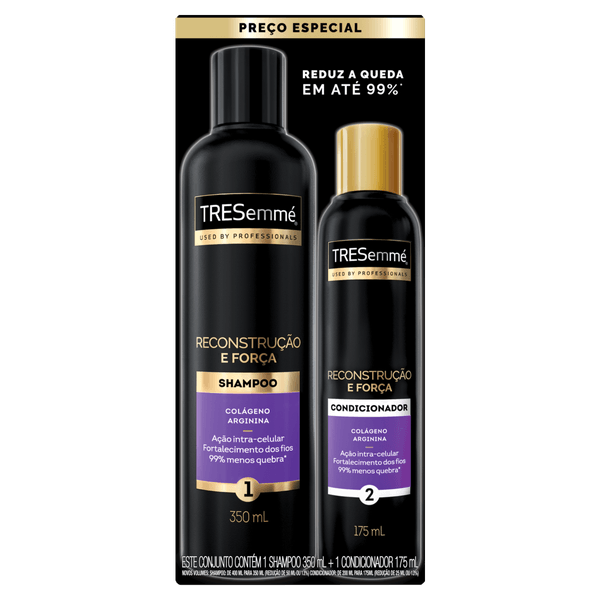 Kit Shampoo e Condicionador Reconstrução e Força 350ml+175ml TRESemmé Kit Tresemmé Reconstrução e Força Shampoo 350ml + Condicionador 175ml