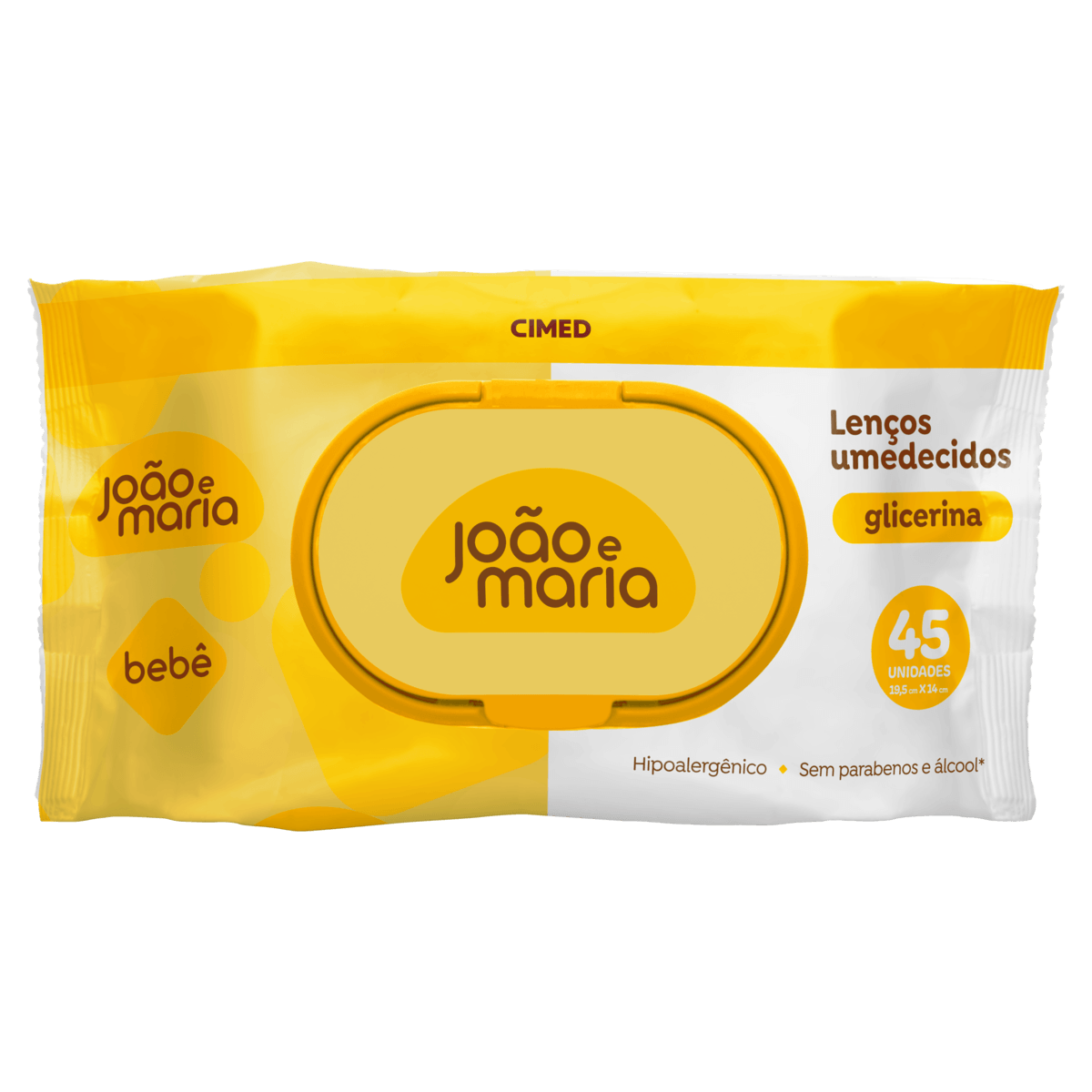 Lenço Umedecido Bebê com Glicerina e Aloe Vera João e Maria - 45 Unidades