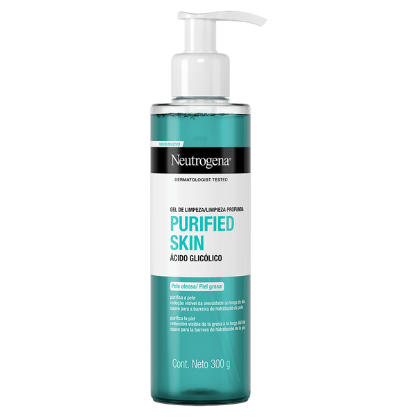 Gel de Limpeza Facial Purified Skin Ácido Glicólico Pele Oleosa/Mista 300g Neutrogena Gel de Limpeza Facial Profunda Neutrogena Purified Skin - 300g