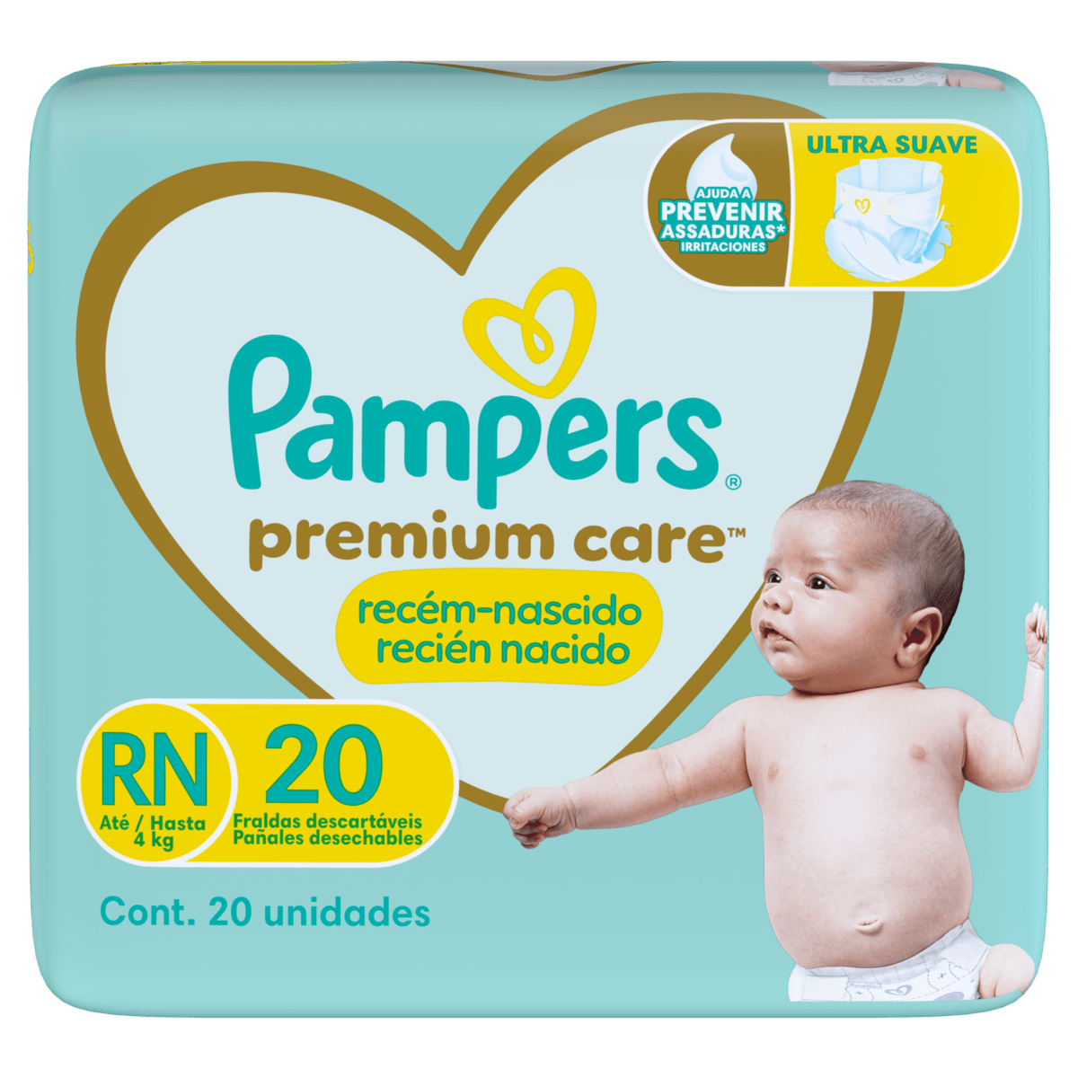 Fralda Pampers Recém-Nascido Extra Suave 20 unidades RN