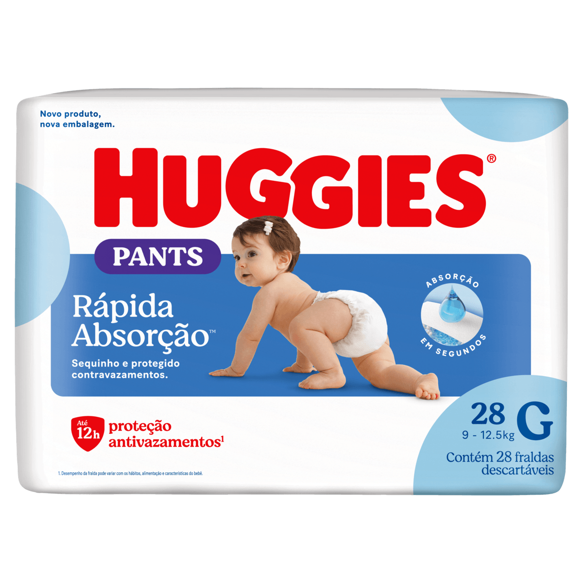 Fralda Pants Huggies Rápida Absorção 28 unidades G