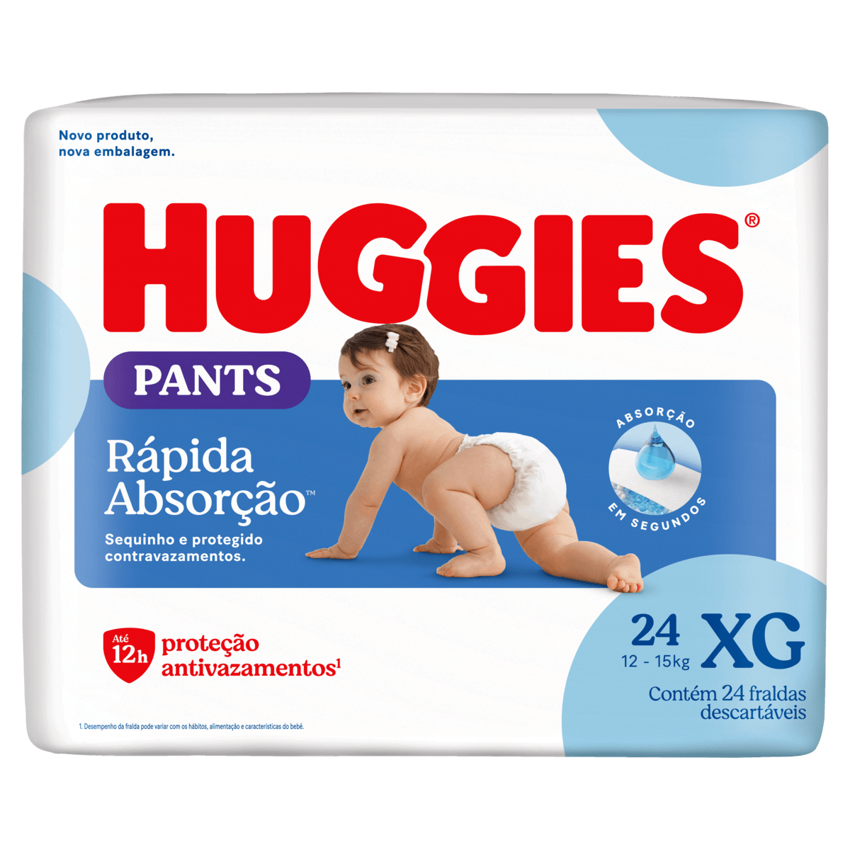 Fralda Pants Huggies Rápida Absorção 24 unidades XG