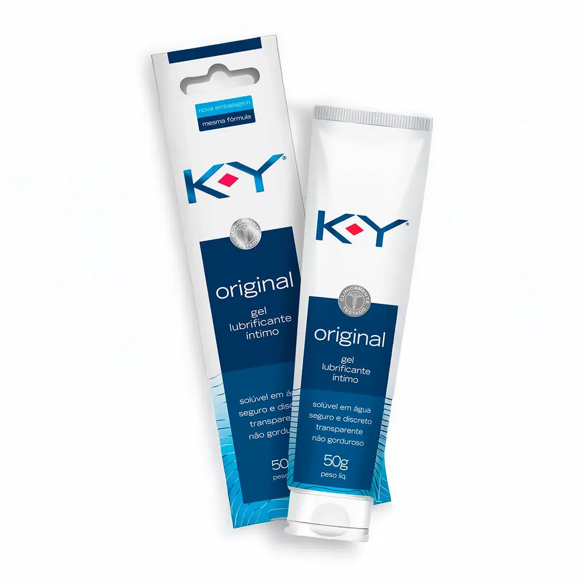 K-Y Gel Lubrificante Íntimo 50g - Gel à base de água hipoalergênico seguro para uso íntimo