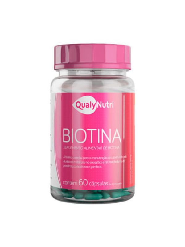 Biotina Suplemento Cabelo e Unha 60 Cápsulas Qualy Nutri