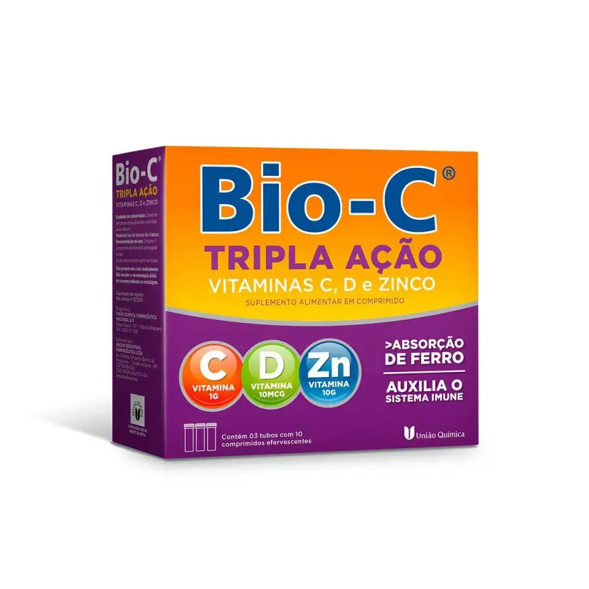 Bio-C Tripla Ação - 30 Comprimidos Efervescentes