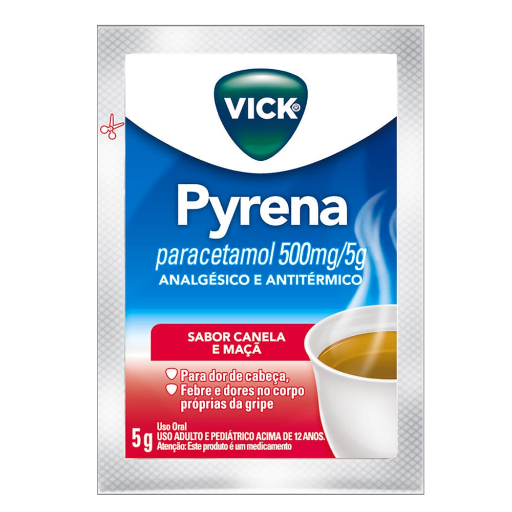 Vick Pyrena 500Mg Canela E Maçã 5G - 1 Envelope — Paracetamol 500Mg Canela E Maçã Vick Pyrena Envelope 5G Pó preço