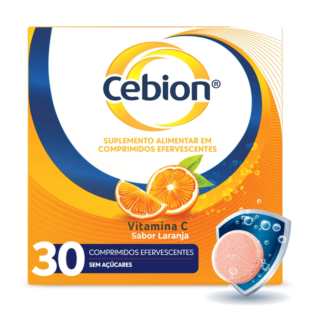 Cebion Vitamina C 1G Laranja - 30 Comprimidos Efervescentes