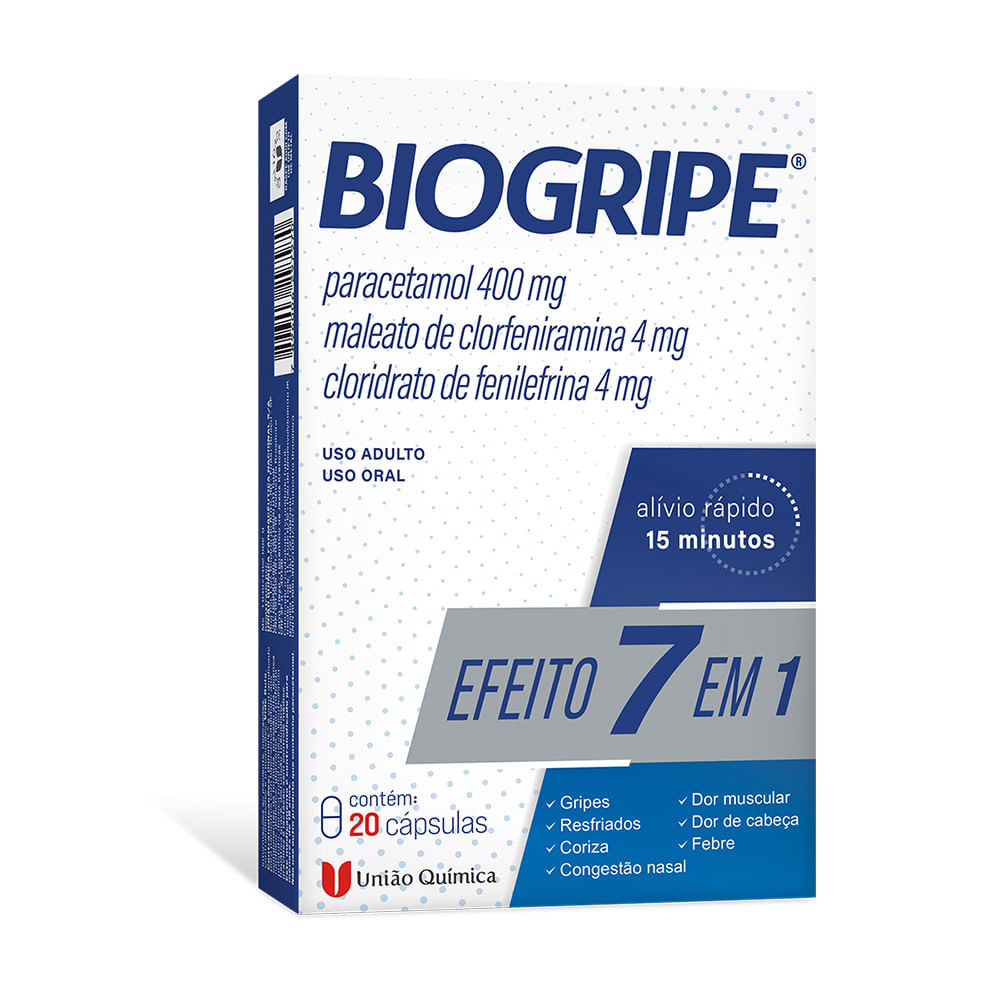 Biogripe 7 Em 1 União Química - 20 Cápsulas