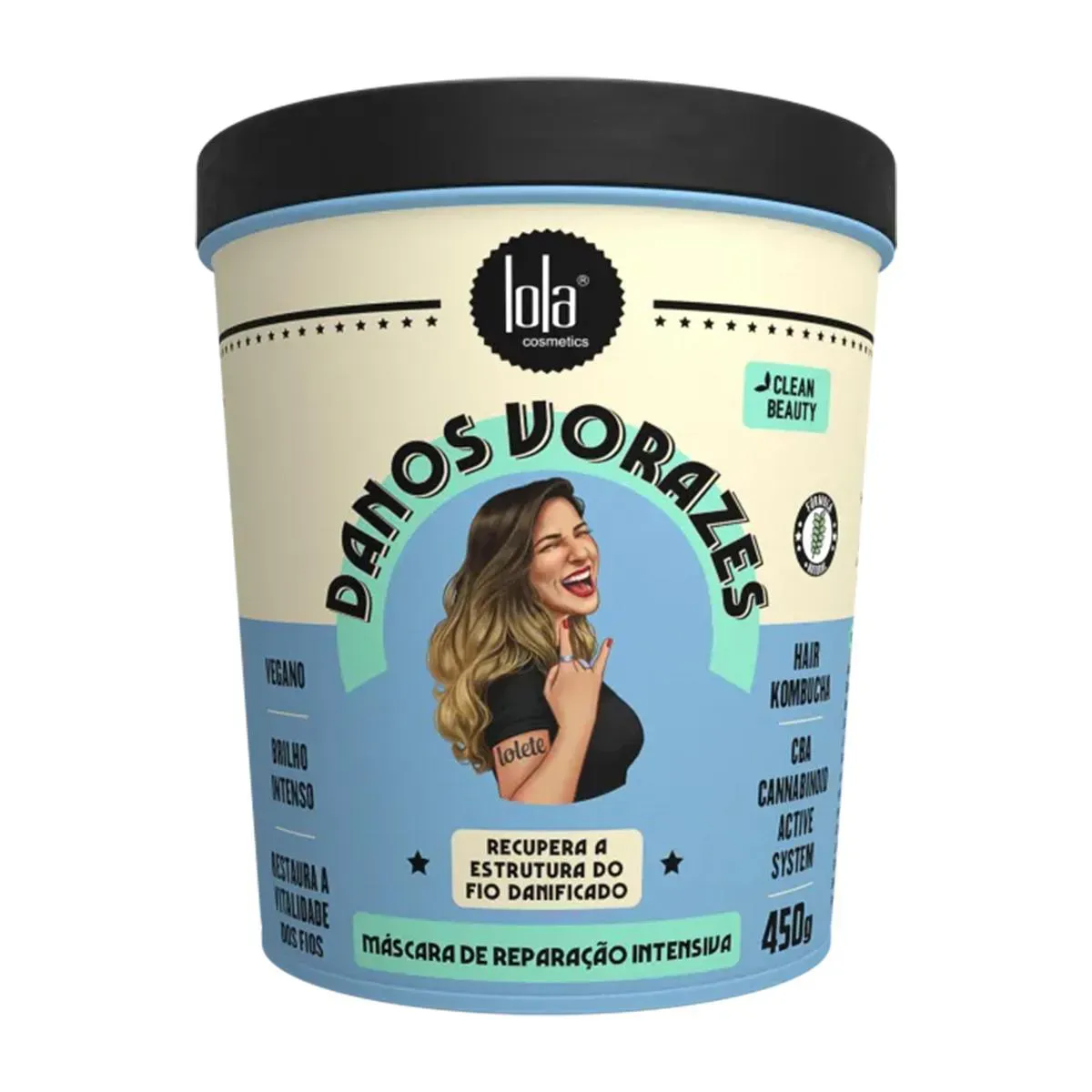 Lola Danos Vorazes Máscara Capilar de Reparação 450g para cabelos danificados por processos químicos