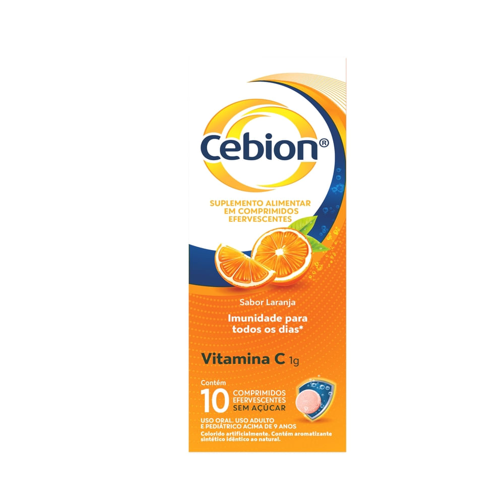 Cebion Vitamina C 1G Laranja - 10 Comprimidos Efervescentes
