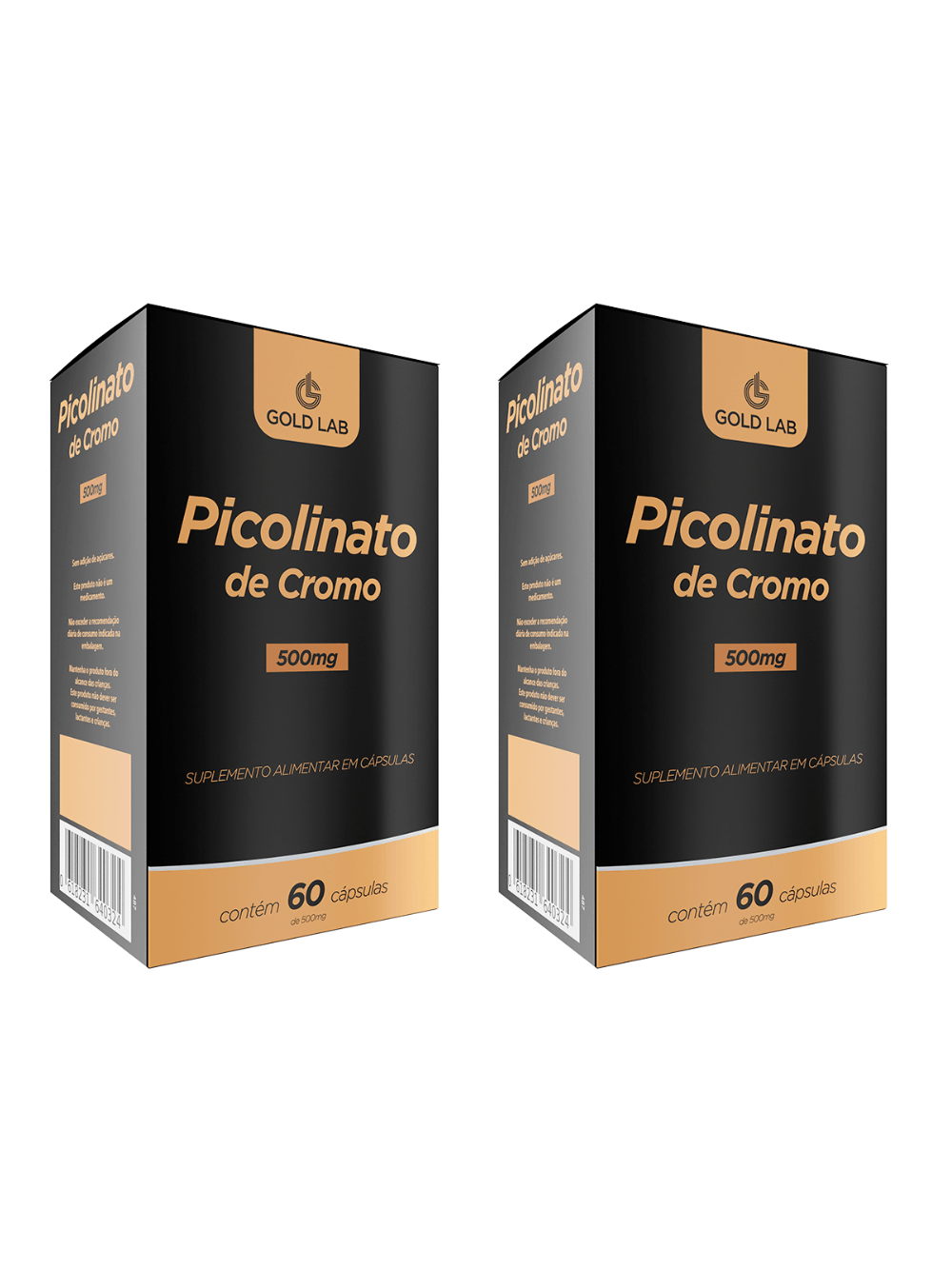 Kit 2 Picolinato De Cromo 500Mg 120 Cápsulas - Gold Lab