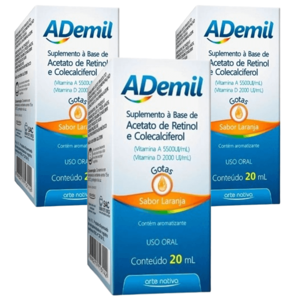 Kit 3 Ademil A+D Sol 20Ml Gotas - Arte Nativa