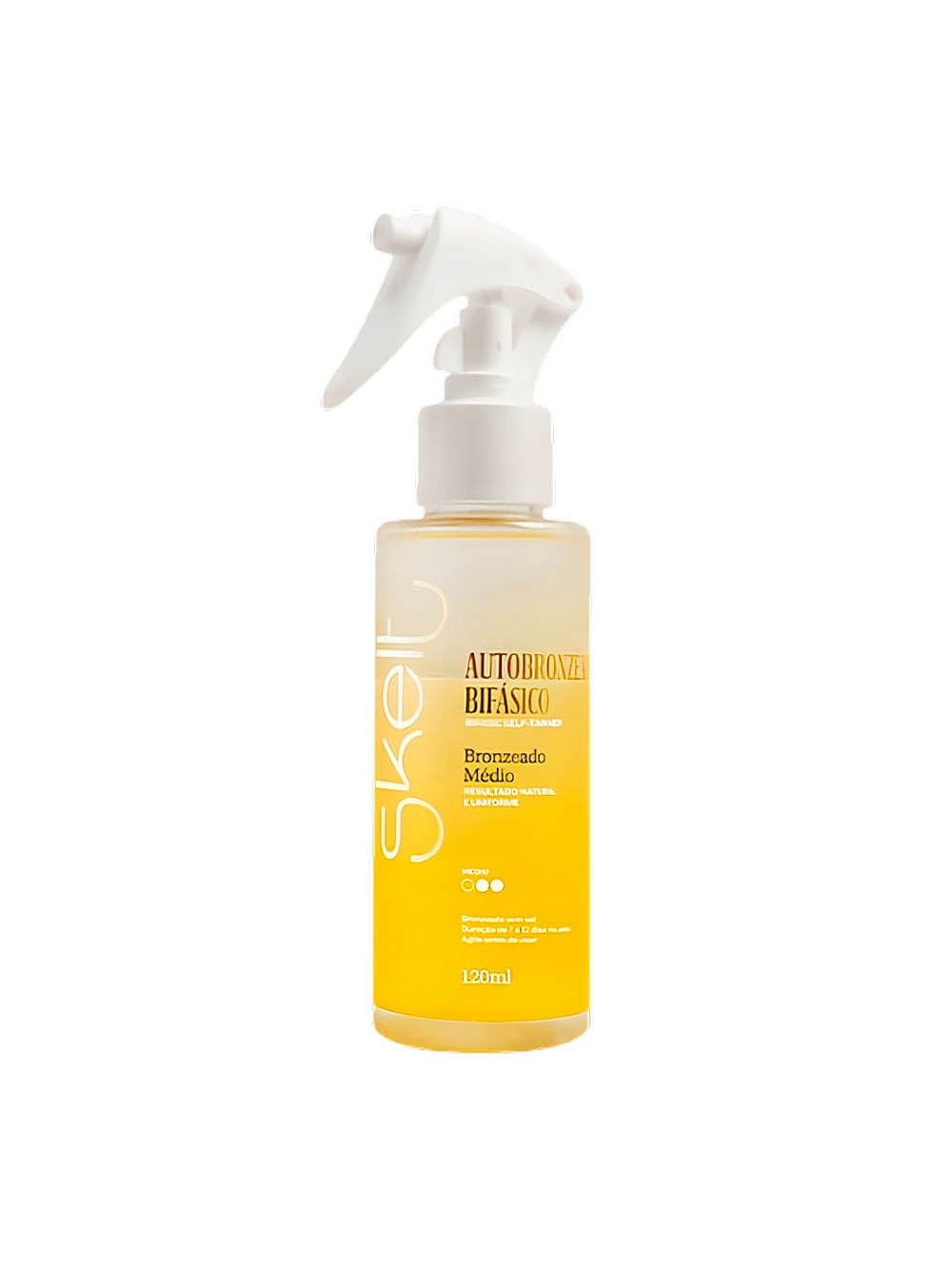 Autobronzeador Corporal Skelt Bifásico 120ml Spray Bronzeado Natural e Hidratação