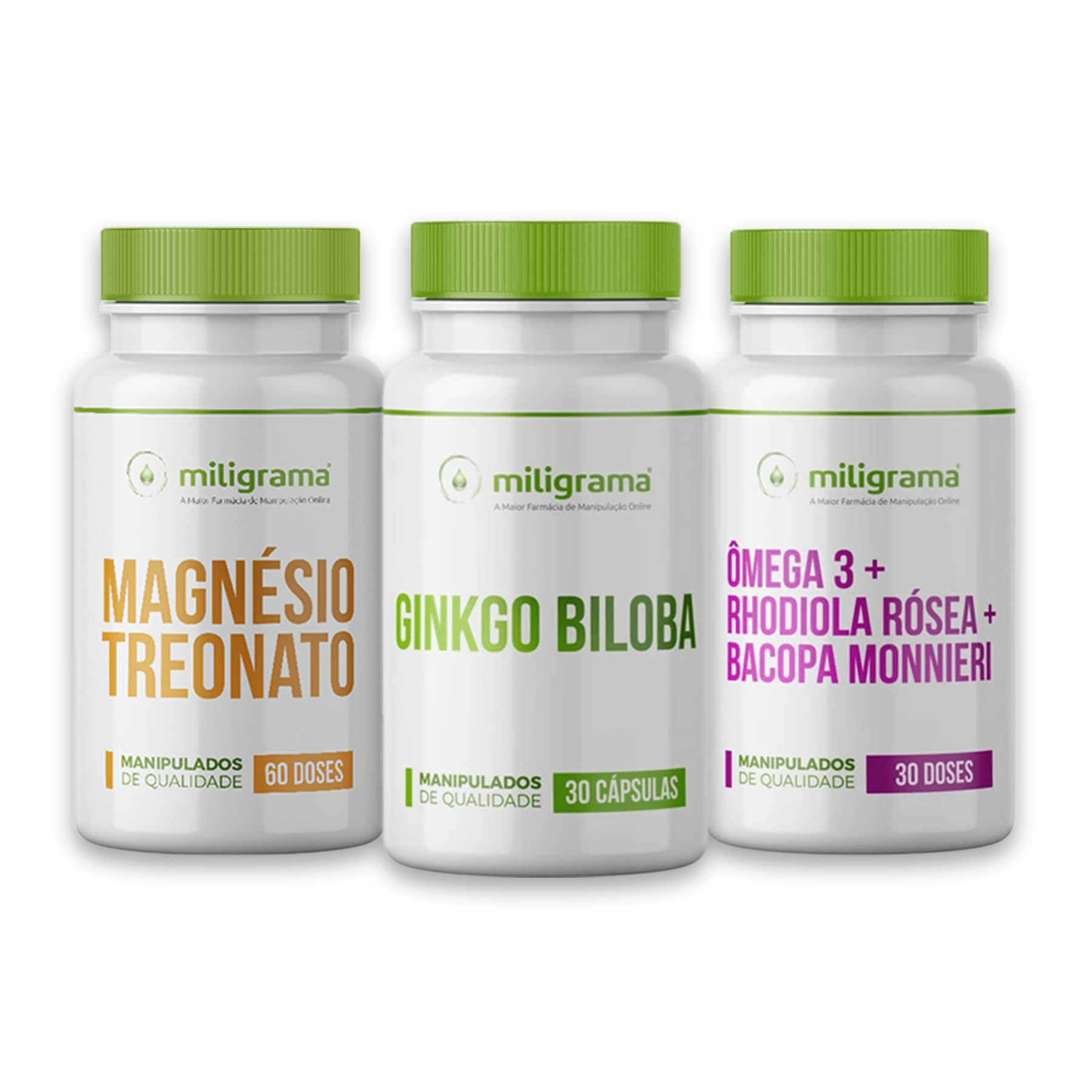 Kit Foco Concentração E Memória 150 Doses Cápsulas - Miligrama