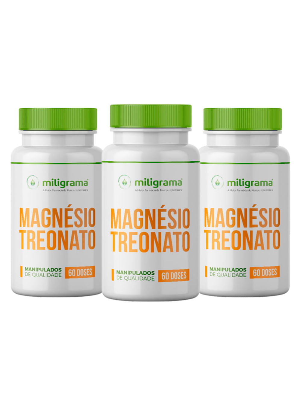 Kit 3 Magnésio L-Treonato 300Mg 180 Cápsulas - Miligrama