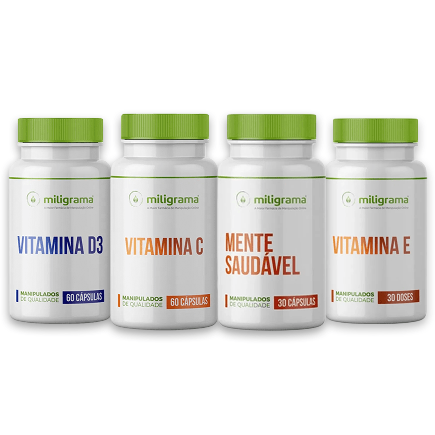Kit Cognição E Memória Phosfator Vitamina D3 C E 180 Cáps Miligrama