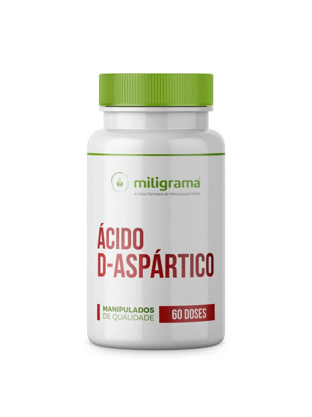 Ácido D-aspártico 500mg 60 Cápsulas Suplemento Hormonal Miligrama