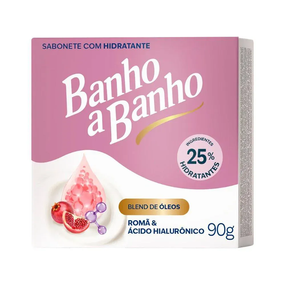 Banho a Banho Sabonete Hidratante Romã e Ácido Hialurônico 90g - Ypê