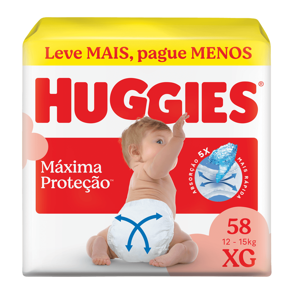 Fralda Huggies Máxima Proteção 58 Un XG