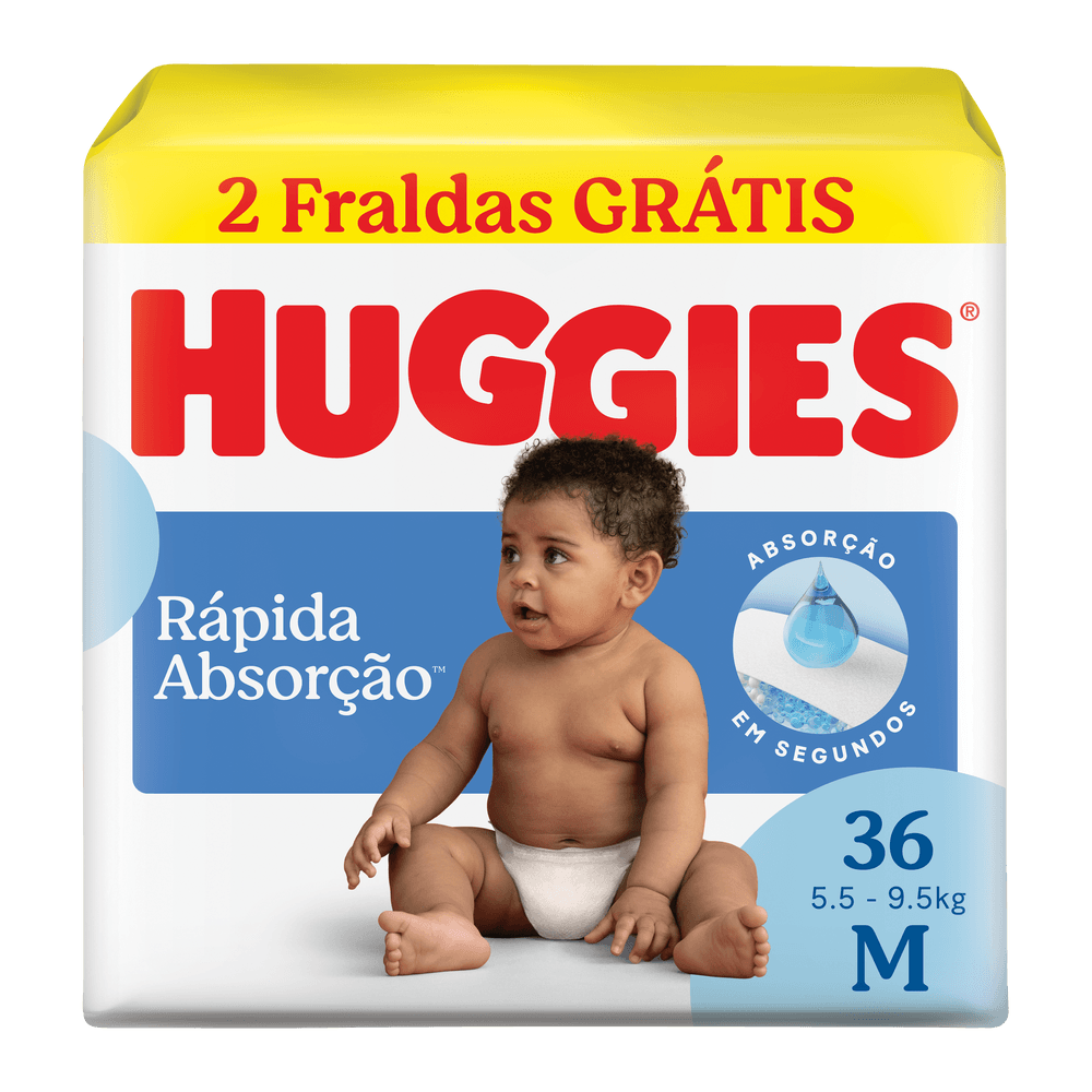 Fralda Huggies Rápida Absorção 36 Un M