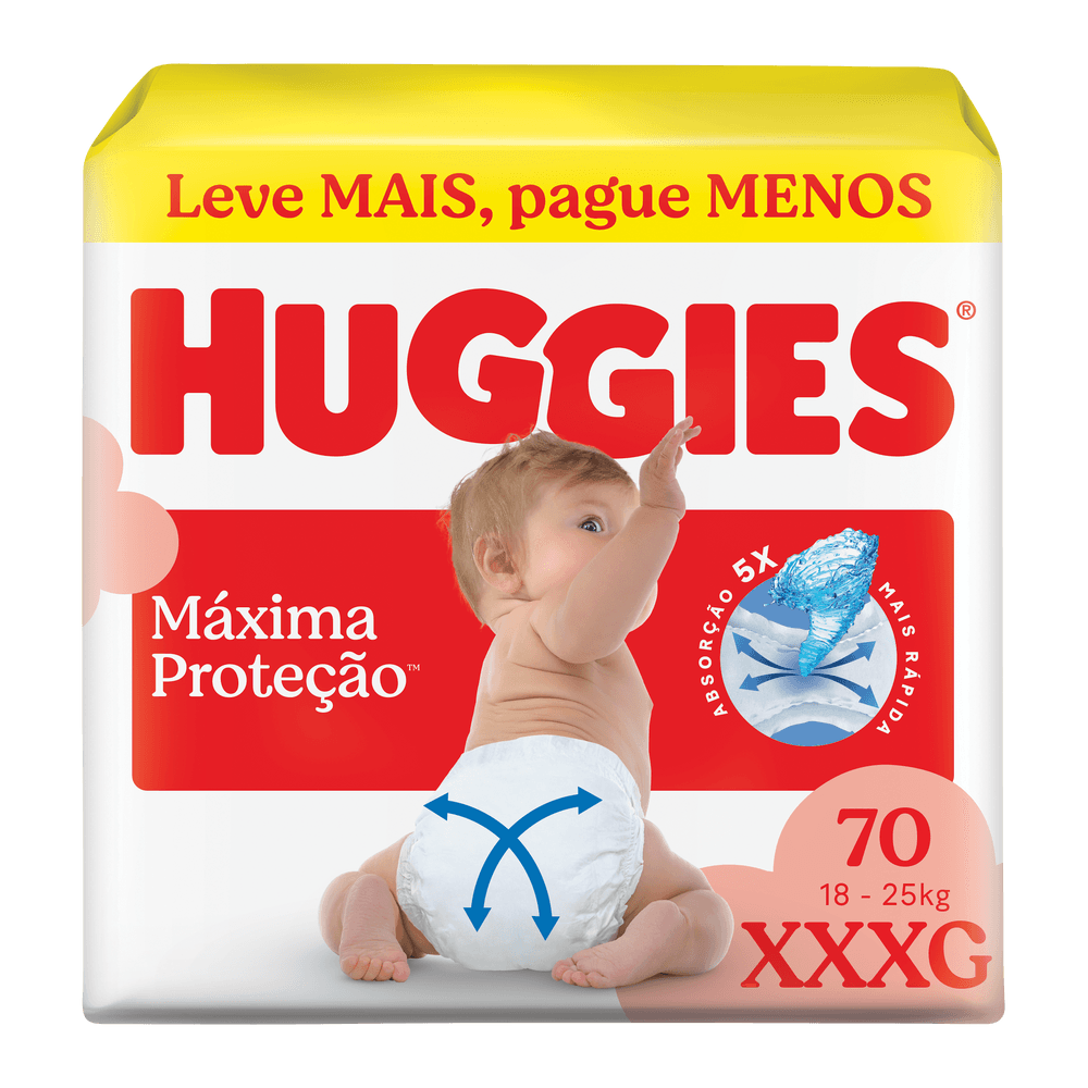 Fralda Huggies Máxima Proteção 70 Un XXXG