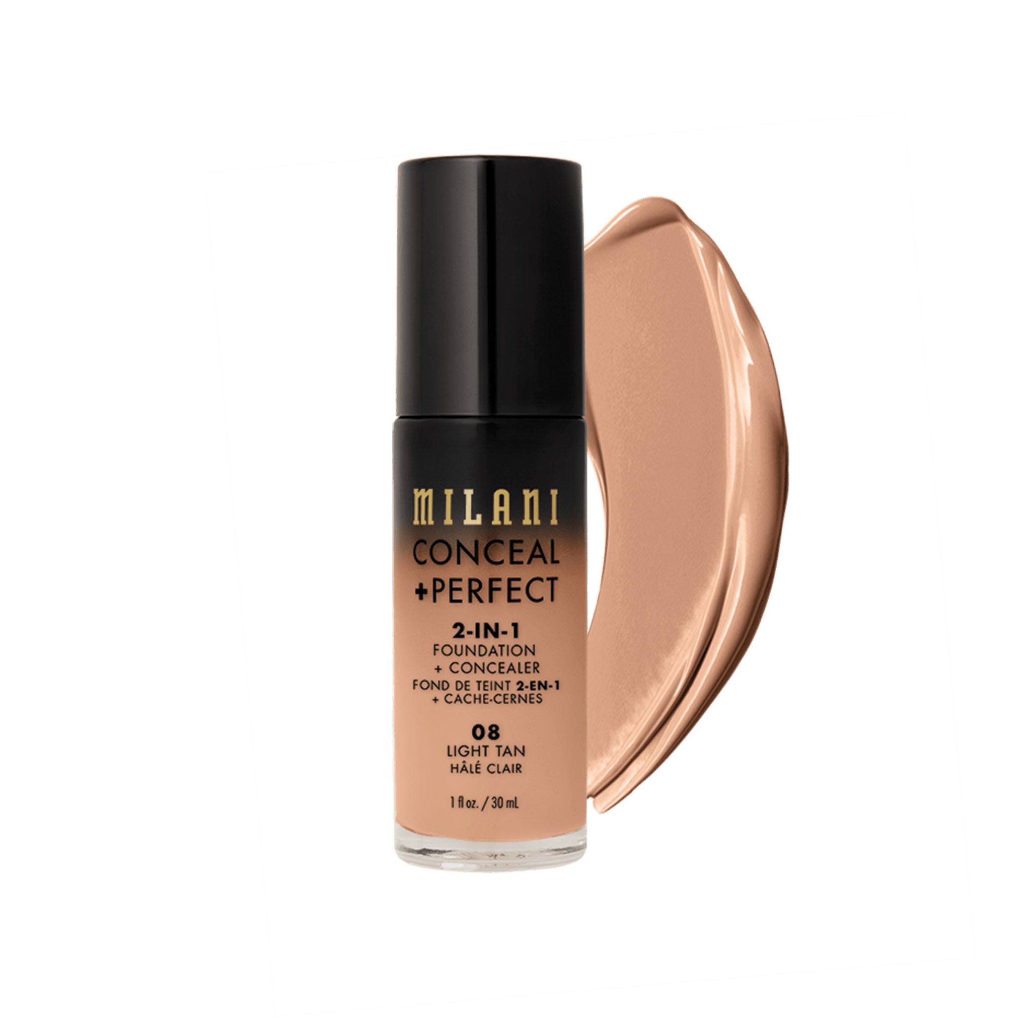 Base Líquida e Corretivo Milani Conceal + Perfect 08 Light Tan 30ml