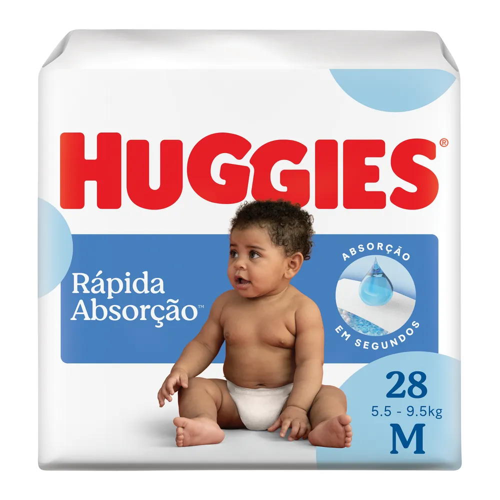 Fralda Huggies Rápida Absorção 28 Un M