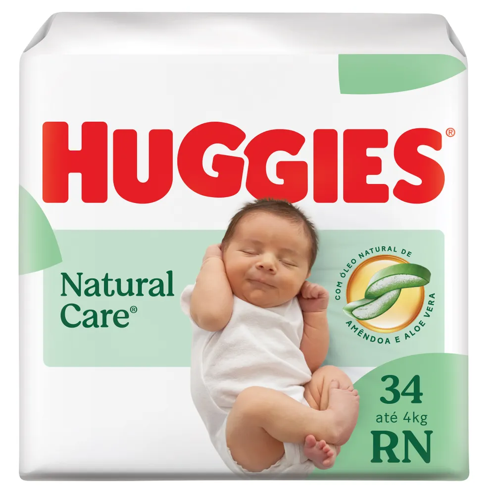 Fralda Huggies Premium Natural Care 34 Un RN