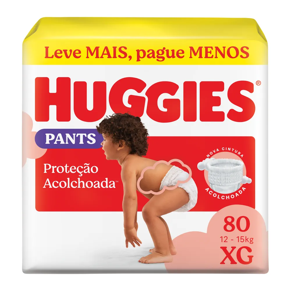 Fralda Huggies Pants Roupinha Proteção Acolchoada 80 Un XG