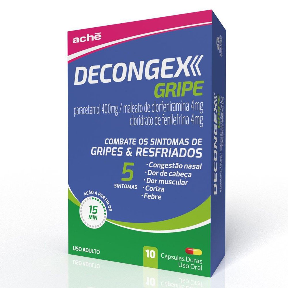 Decongex Gripe 10 Cápsulas Duras - Ache