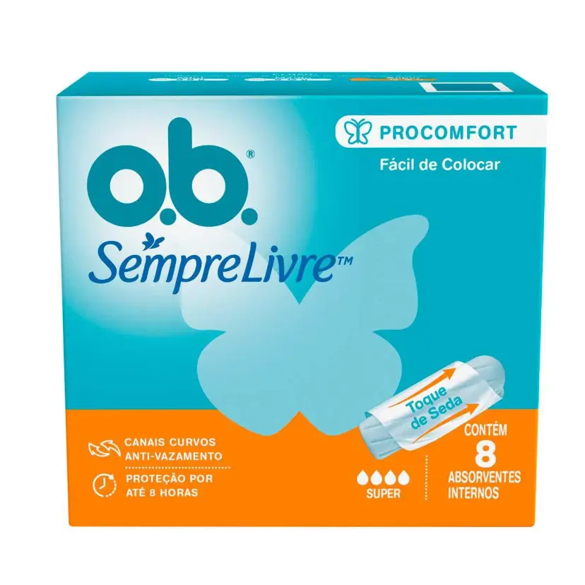 Absorvente Interno O.B. ProComfort Super 8 Unidades Fluxo Intenso