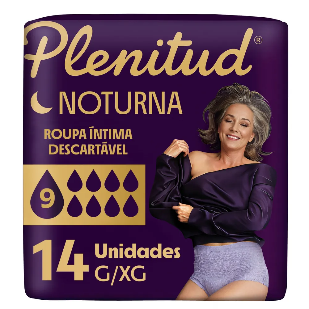 Plenitud Noturna Roupa Íntima Máxima Absorção G/XG - 14 Unidades