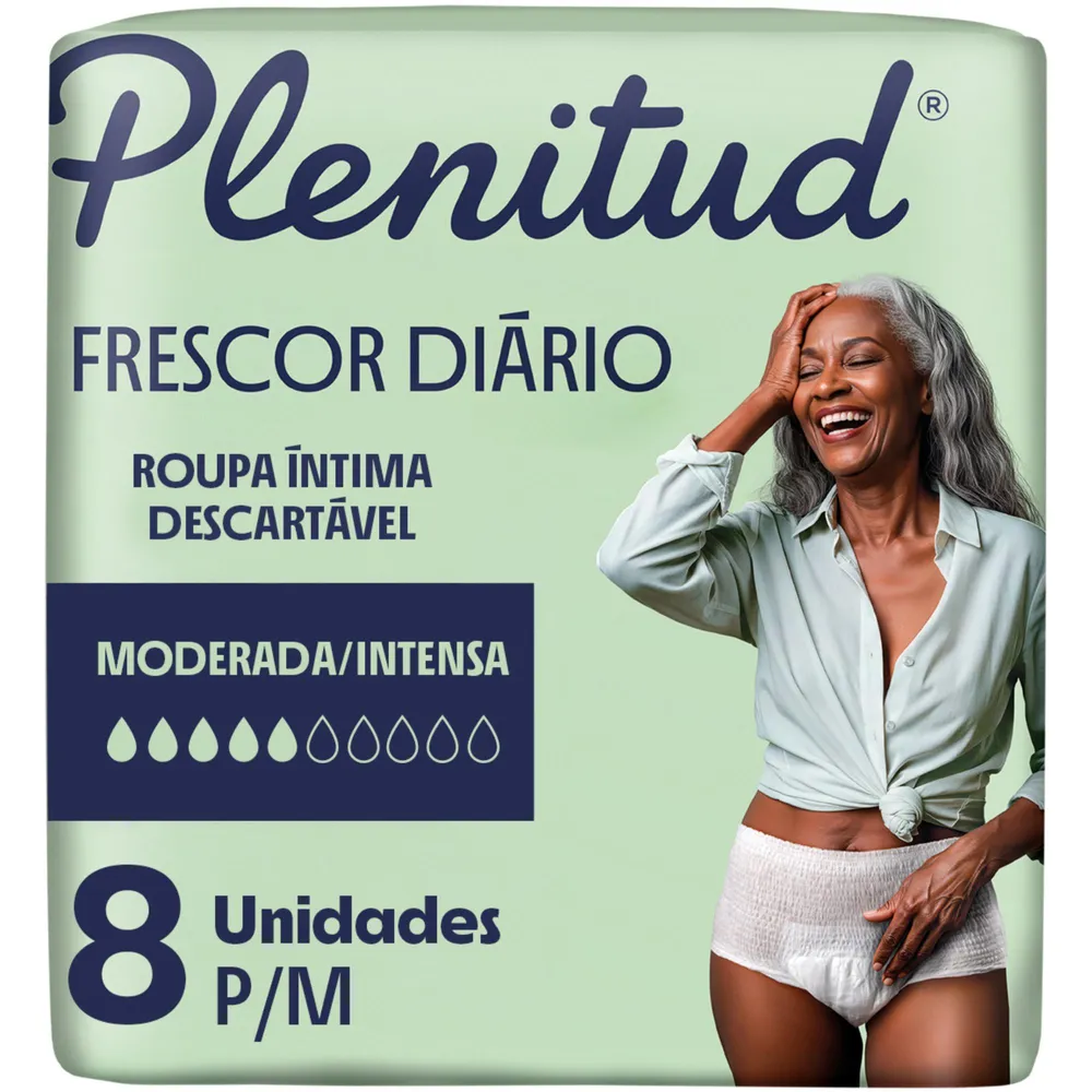 Plenitud Frescor Diário Roupa Íntima 2x mais Fresca P/M - 8 Unidades