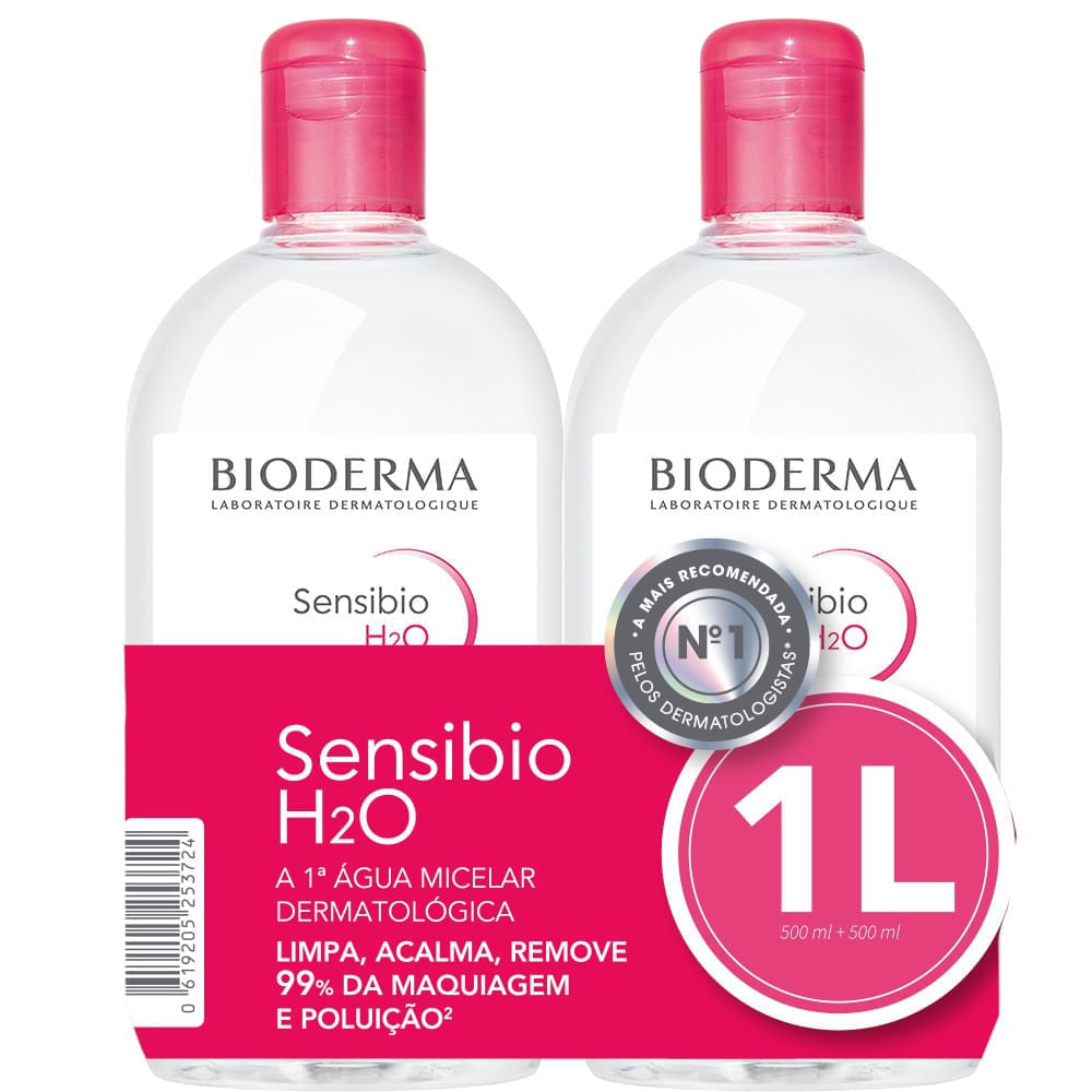 Kit Água Micelar Demaquilante Sensibio H2o Calmante 250ml - Bioderma