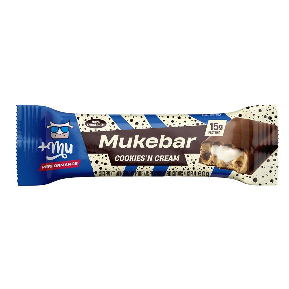 +MU Barrinha Proteica Cookies'n Cream 60g - 15g proteína, sem adição de açúcares