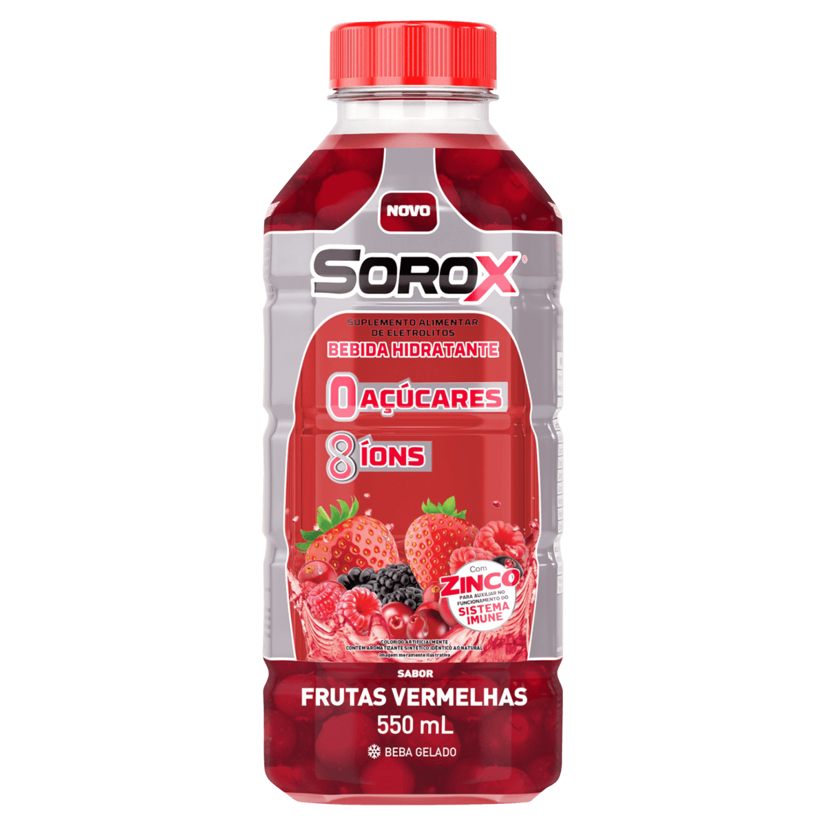 Bebida Isotônica Sorox Frutas Vermelhas 550ml Genomma