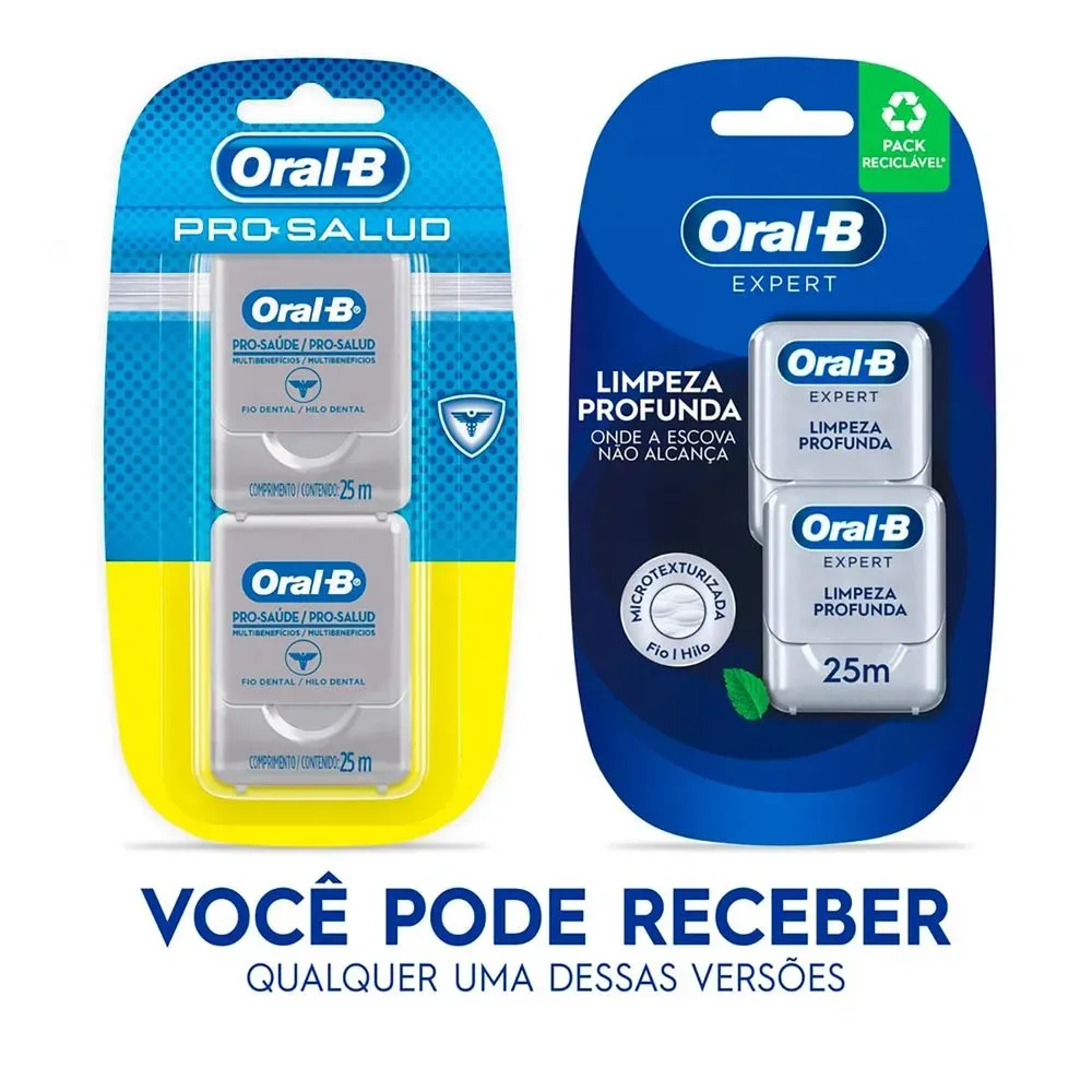 Fio Dental Oral-B Pro-Saúde 25m Menta - 2 Unidades